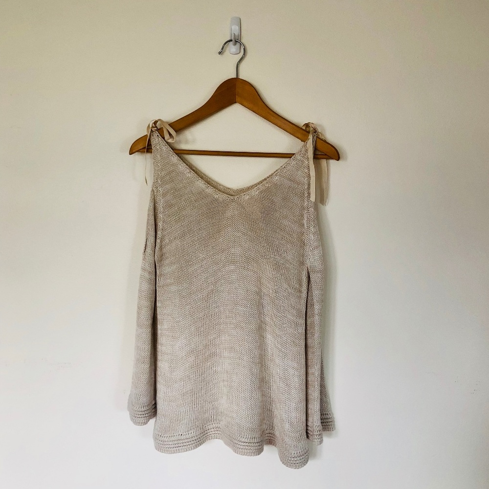 Lauren Conrad Cold Shoulder Bell Sleeve Sweater